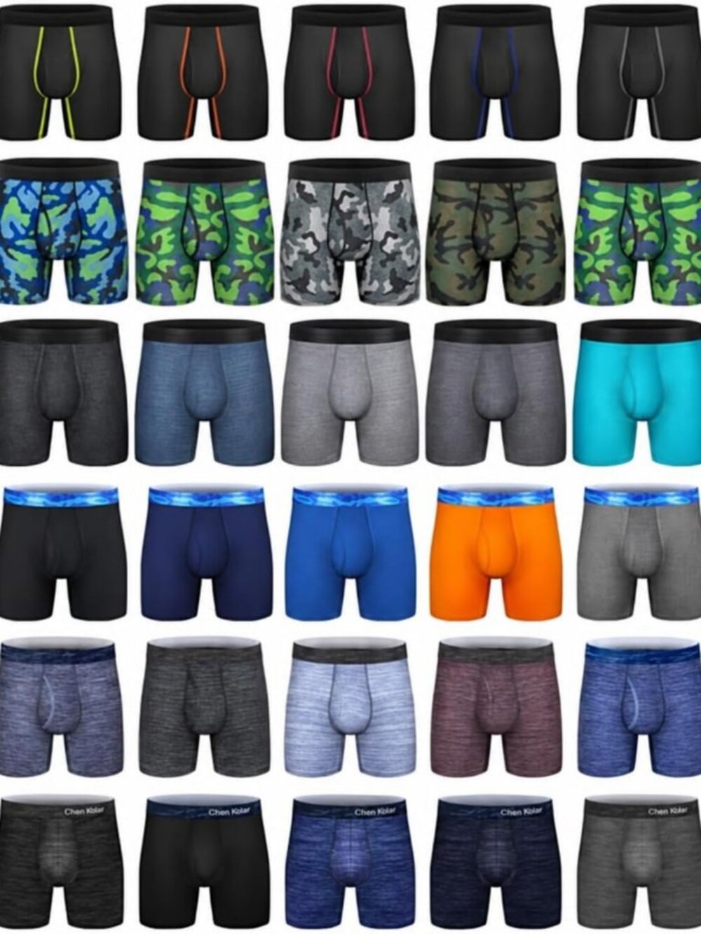 Breathable Men's Boxer Briefs, Comfy Silk Waistband, 6'' Performance Underwear